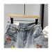 Men's Retro Distressed Straight Leg Denim Shorts Casual Loose Fitting Wide Leg Mid Length Pants Trendy Versatile Summer Wear_viptrois.com