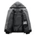 Men's Winter Fleece-Lined Hooded Jacket With Layered Design, Loose Fit, Short Style, Warm And Stylish Casual Outerwear_viptrois.com