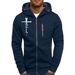 Men's Printed Hooded Sweatshirt – Lightweight Jacquard Pullover For Gym, Streetwear & Casual Layering (5 Colors, S-XXXL)_viptrois.com
