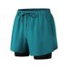 Men's Ice Silk Sports Shorts New Summer Style Double Layered Faux Two-Piece Three Quarter Length Casual Pants For Training Running Fitness_viptrois.com