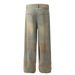 Waste Land Tie-Dye Vintage Dirty Jeans For Men Street Style Punk Washed Gradient Loose Straight Long Pants_viptrois.com