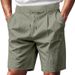 Men's Clothing Men's Loose Straight Leg Shorts Breathable Linen Summer Beachwear Five Point Design For Formal & Casual_viptrois.com