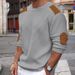 Men's Clothing Autumn And Winter New Men's Knitted Sweater Round Neck Long Sleeve Stitching Pullover Sweater Slim Sweater_viptrois.com