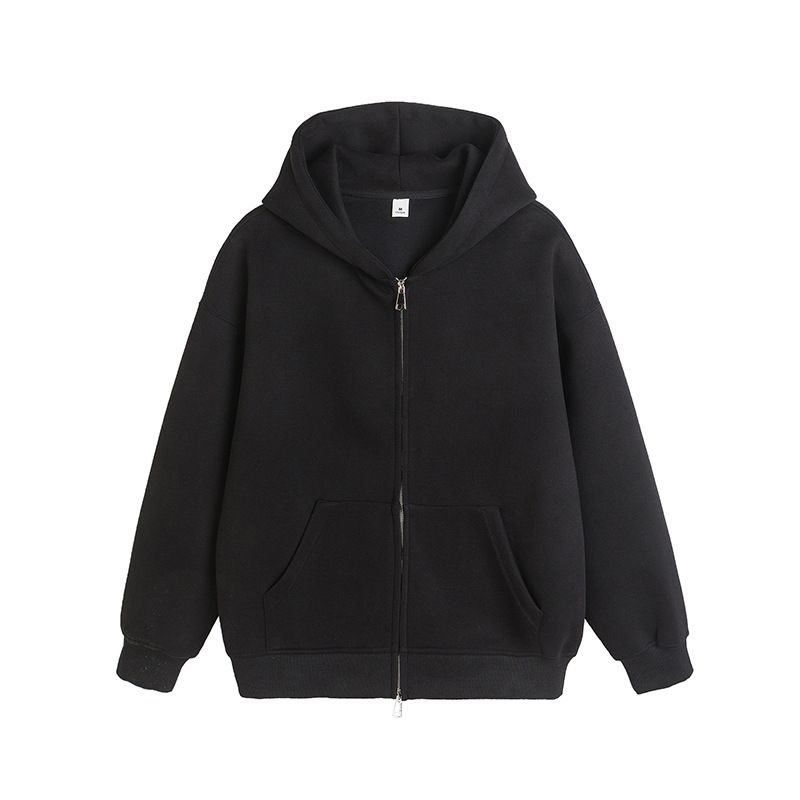 Unisex Heavyweight Zip-Up Hoodie – Dual-Zipper Streetwear Jacket With Kangaroo Pockets (Polyester, Black/Navy/Heather Grey, M-3XL)_viptrois.com