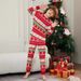 Christmas Santa Deer Snow striped Christmas family dress printed home dress pajamas_viptrois.com