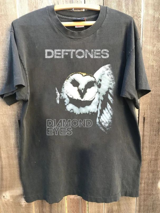 SALE Deftones Vintage T-Shirt Mens Womens Tees Tops, Diamond Eyes Charcoal Tee Graphic 90s_viptrois.com