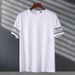 Men's Clothing Cotton T Shirt Men's Summer Breathable Thin Fashion Casual Round Neck White Short Sleeved Men's Tops 8112121_viptrois.com