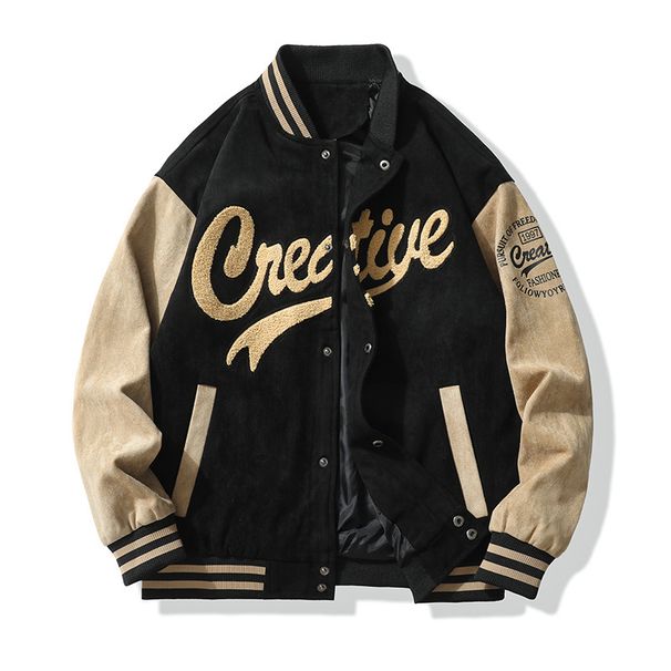 Men's ClothingTrendy Casual Tops Men's Loose Large Size Versatile Jacket Autumn And Winter Handsome Baseball Jacket_viptrois.com