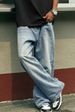 Mens Baggy Jeans Vintage Plain Pants Casual Wide Leg Loose Fit Denim Hip Hop Jean_viptrois.com