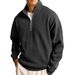 2026 New Men's Versatile Sweatshirt Fashion Casual Half Zipper Stand-Up Neck Long Sleeve Sweater Men's_viptrois.com