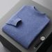 Pure First-Line Ready-to-Wear Half Turtleneck Wool Men 2024 New Solid Color Knitted Sweater Loose Warm Pullover Base Shirt_viptrois.com