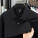 Cross-border 100% Cotton Spring And Autumn New Long Sleeve Men's Polo Shirt Breathable Solid Color Turn-down Collar_viptrois.com