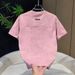 Men's Clothing Men's Luxury Style Short Sleeve T-Shirt Letter Embroidered Tie Dye Trendy Lightweight Top For Summer_viptrois.com