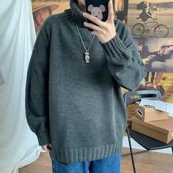 Men's Clothing Sweater Autumn And Winter High Collar Half High Collar New Slim Fit Plus Velvet Thick Warm Inner Wear Knitted Base Wool Sweater_viptrois.com