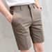 Men's Clothing Summer Thin Small Suit Shorts Slim Casual Pants Light Business White Mid Length Straight Pants_viptrois.com