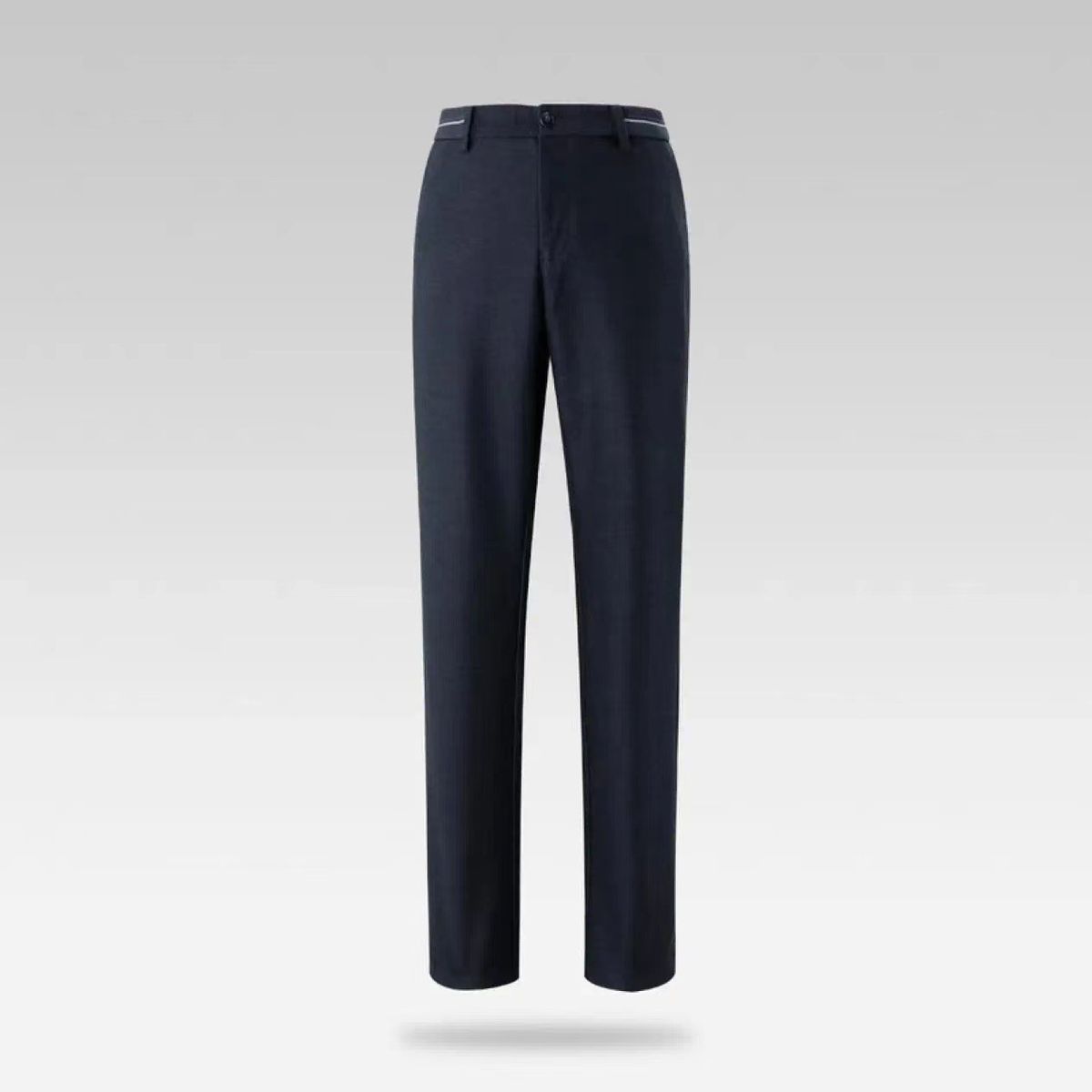 Autumn Thickened Business Men's Fit Straight-leg Micro-elastic Casual Pants Men's Waist Ribbon Tensilk Smooth Crisp Pants_viptrois.com