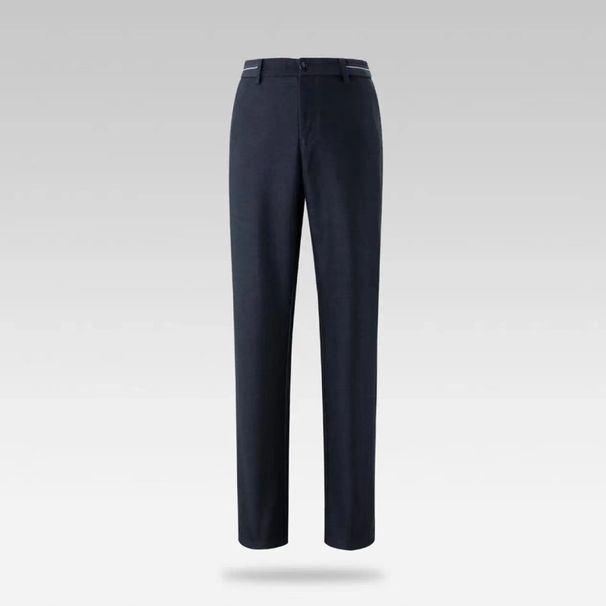 Autumn Thickened Business Men's Fit Straight-leg Micro-elastic Casual Pants Men's Waist Ribbon Tensilk Smooth Crisp Pants_viptrois.com