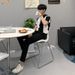 MYQ men's short-sleeved summer ice silk breathable thin knitted sweater light business small high collar T-shirt high-end men's T-shirt_viptrois.com