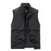 Men's Clothing Winter Fleece Vest With Multiple Pockets, Lightweight Outdoor Fishing Jacket For Casual Wear (Army Green, Khaki, Navy, Black, Gray)_viptrois.com