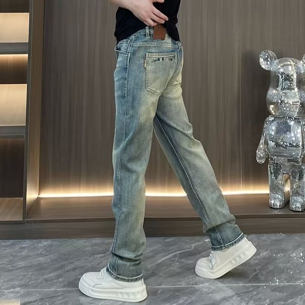 Men's Clothing Designer Men's Jeans New Casual Pants Men's Fashionable And Versatile Straight Embroidered Handsome Men's Pants_viptrois.com
