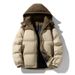 Men's Clothing Unisex Winter Hooded Cotton Jacket - Windproof Thickened Parka Coat For Men & Women, Casual Streetwear With Detachable Hood_viptrois.com