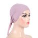 Cotton tie headband hijab base hat Malay gauze scarf H048_viptrois.com