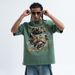 American Style Washed Vintage Summer Fun Abstract Print Loose Cotton Short Sleeve T-Shirt For Men And Women_viptrois.com