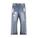 Cross Border European And American Ink Splash Graffiti Micro Flared Casual Loose Jeans Long Pants Men And Women Trendy Casual Stitching Trousers_viptrois.com