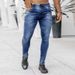 Men's Ins Trend Black Slim Fit High Waist Denim Small Leg Pants Men_viptrois.com