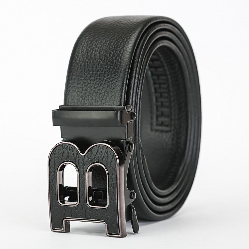 TIANXI Fashion Men Leather Belt Metal Automatic Buckle Work Belt High Quality Men Leather Business Belt XB0001_viptrois.com