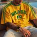 2024 Cross Border Hot Sale 3D Printed Unisex Fashion Retro Large Loose Brazil National Football Team T Shirt_viptrois.com