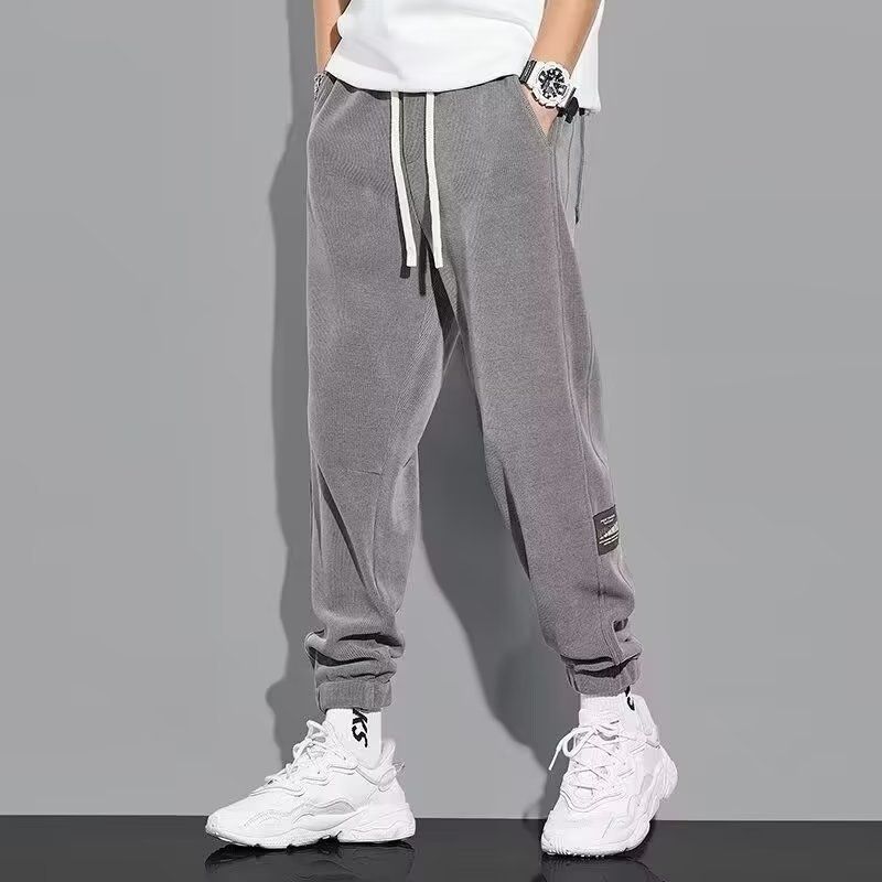 Men's Clothing Men's casual all match pants corduroy sports pants winter plus velvet thickened all match loose warm cuffs_viptrois.com
