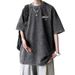 Washed And Worn Pure Cotton American Style Short Sleeved For Summer Loose Fit T-shirt, Trendy Men's T-shirt_viptrois.com