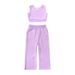 Mother & Kids European and American cross-border children's clothing girls fashion casual sleeveless vest solid color suit ins style two-piece set_viptrois.com