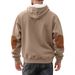 Men's Oversized Hooded Sweatshirt – Minimalist Jacquard Pullover With Drop Shoulder (S-XXXL, Black/Heather Grey/Olive)_viptrois.com