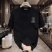 Men's Clothing Summer Heavyweight Cotton Short Sleeved T Shirt Trendy Brand Ins Loose Casual Round Neck Printed T Shirt Trendy Half Sleeve_viptrois.com