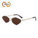 Two Circles Fashion Diamond Metal Frame Sunglasses Simple Beach Sunshade Sunglasses Female T1372_viptrois.com