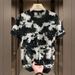 2024 New Summer Short Sleeved Round Neck T-shirt Trend Korean Version Fashionable Slim Fit Ice Silk Top Men's Clothing_viptrois.com
