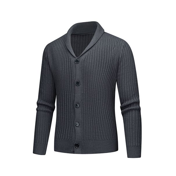 Men's Button-Up Cardigan Sweater (Winter-Ready, 100% Acrylic, Machine Washable, Ribbed Hem, Slim Fit, British-Inspired Striped Knit, M-XXXL)_viptrois.com