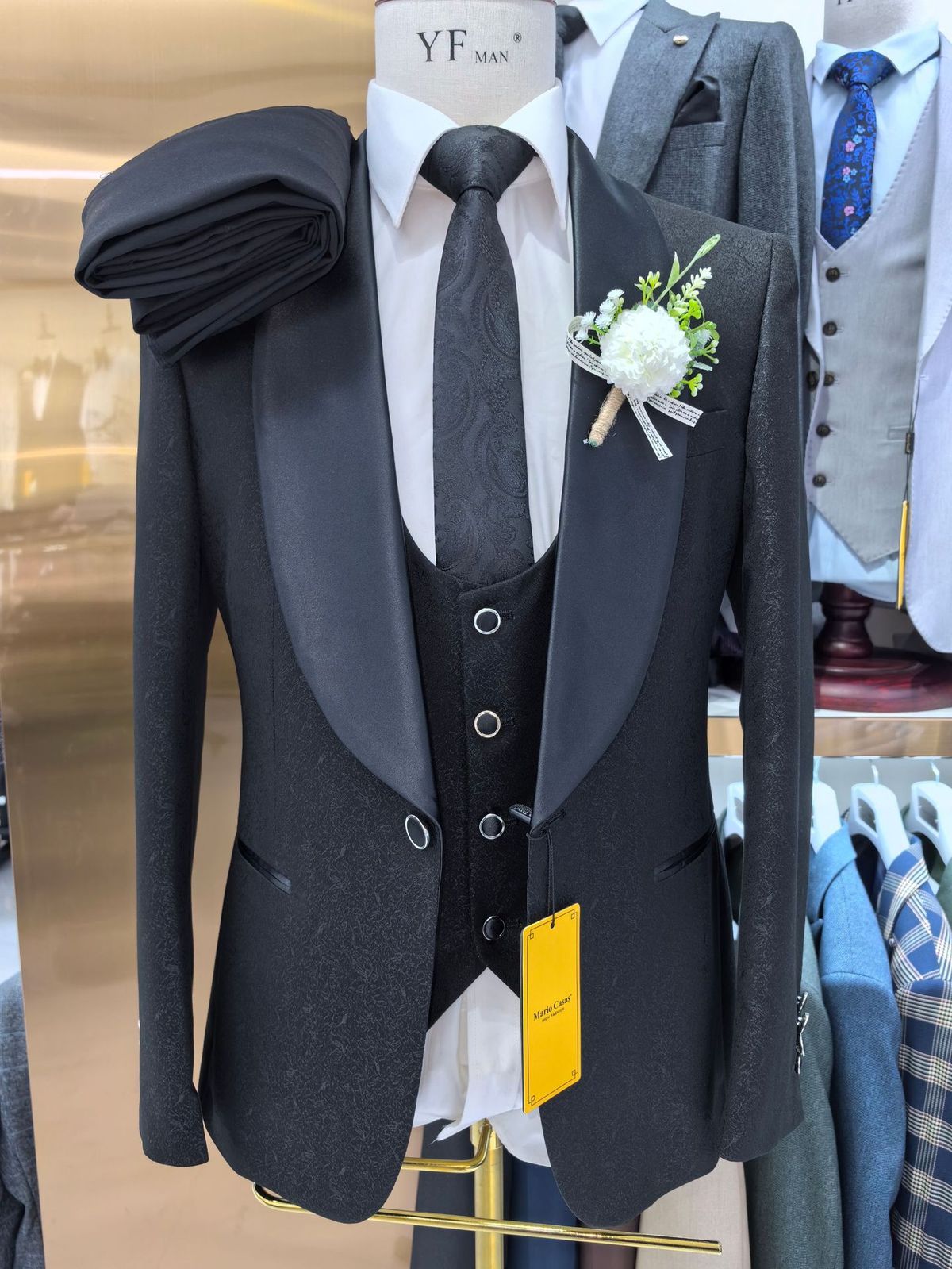Men's Clothing Knitted Men's Wedding Casual Host Suit 3 Piece Suit 3piss_viptrois.com