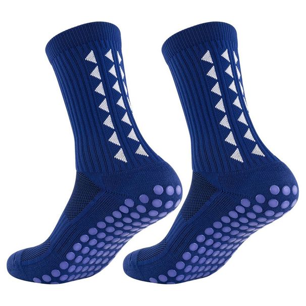 Triangle Flower Pattern Football Socks Professional Training Thickened Towel Bottom Mid Tube Dotted Non Slip Men And Women Sports Socks Yoga Socks_viptrois.com