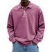 Pulse European And American Cross-Border New Men's Vintage Distressed Long Sleeve Polo Shirt 10 Colors Available Loose Casual_viptrois.com