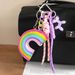 MIU Series Leather Cotton Filled Rainbow Pendant Love Balloon Dog Braided Rope Extremely Complex Bag Pendant Keychain High End_viptrois.com