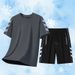 2025 New Running Sports Ice Silk Set Men's Summer Speed Drying Clothes Shorts Short Sleeved Sportswear Five_viptrois.com