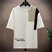 Color Block Men's Short Sleeve T-Shirt & Shorts Casual Lounge Set - Loose Fit Big & Tall Sizes Available_viptrois.com