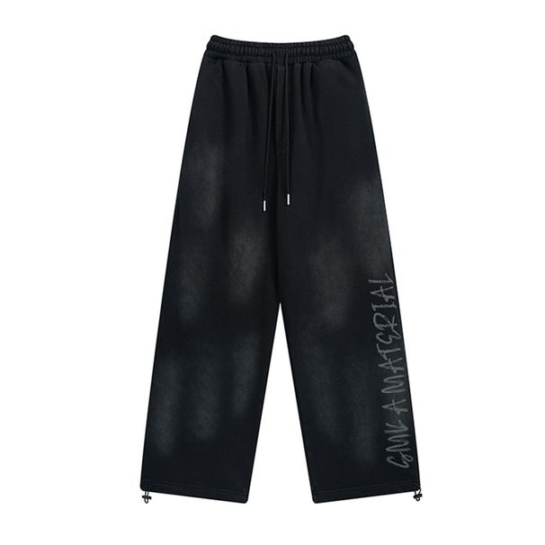 Men's Clothing Men's Clothing 2024 Autumn New American Retro Dirty Dyed Washed Sweatpants Hip Hop Street Dance Sports Casual Pants_viptrois.com