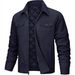 Classic Cotton Winter Coat For Men – Relaxed Fit Single-Breasted Jacket With Flap Pockets_viptrois.com