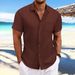 Men's Clothing Men's Striped Shirt Summer Men's Casual Lapel Breathable Short Sleeved Shirt Tops_viptrois.com