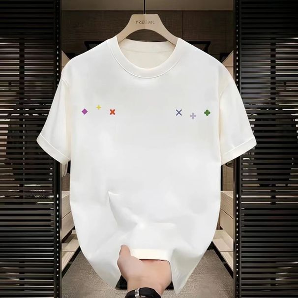 Pure Cotton Trendy Brand Summer T-shirt Top, High-end Short Sleeved T-shirt, Men's New Inner Matching Base Shirt_viptrois.com