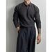 Men's British-Style Knit Blazer Sweater – Slim Fit Shirt Collar Pullover (Apricot/Black/Grey, M-XXXL)_viptrois.com